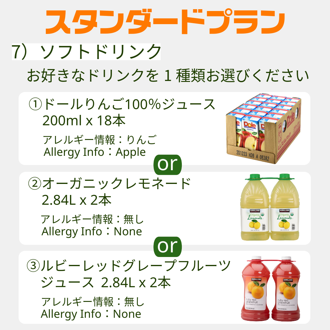 スタンダードプラン(ピザセット)*4日前までに要注文